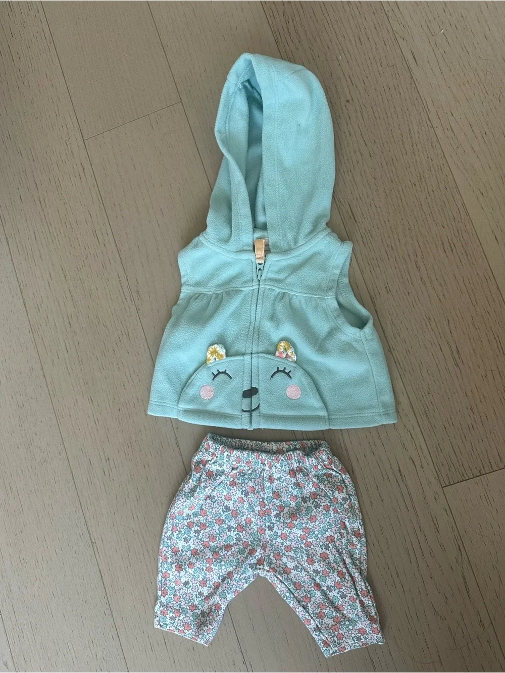 Carter's pack of 2 - Chambray-Style Romper with Pink & Navy Plaid Trim